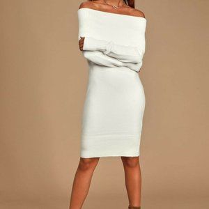 Lulus RD Style White Sweater Dress
